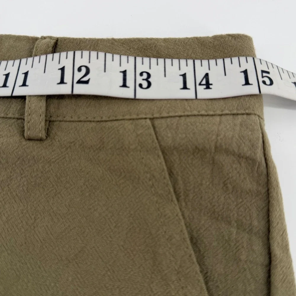 MISSLOOK Shorts Women's Medium Olive Green Cotton Culottes High Rise 493055#